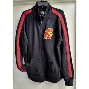 USC Trojans Men's 47 Brand Black Tommy Head Striker Full Zip Jacket Size XL